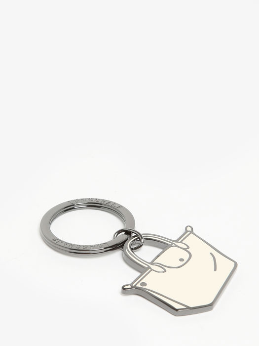Longchamp Metal Porte clés Blanc