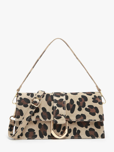 Sac Porté épaule Velvet Leopardo Cuir Milano Beige velvet leopardo VL24066