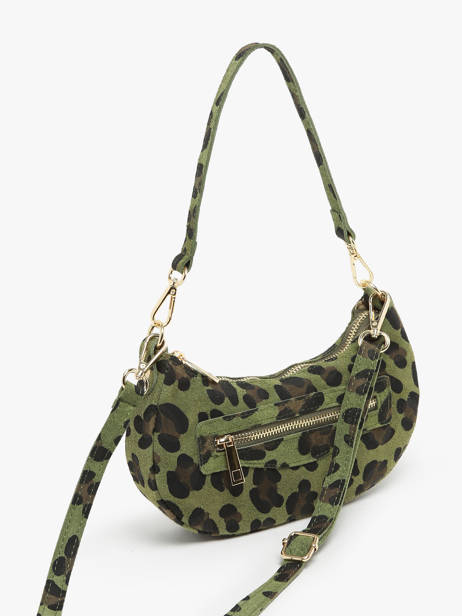 Sac Porté épaule Velvet Leopardo Cuir Milano Vert velvet leopardo VL24061 vue secondaire 2