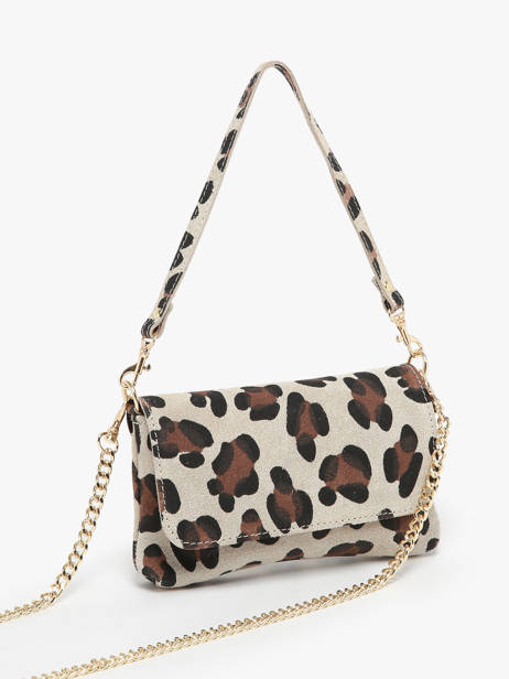 Sac Bandoulière Velvet Leopardo Cuir Milano Beige velvet leopardo VL24063 vue secondaire 2