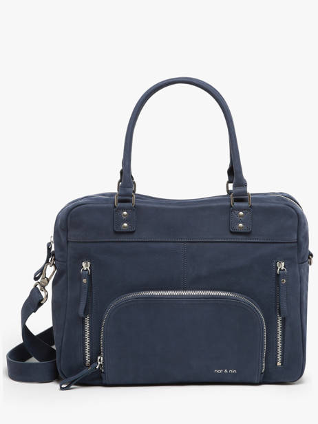 Sac Macy Cuir Nat et nin Bleu vintage MACY