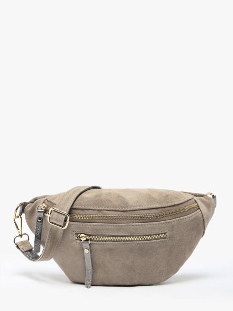 Sac Banane Velvet Irisé Cuir Milano Beige velvet VE23101