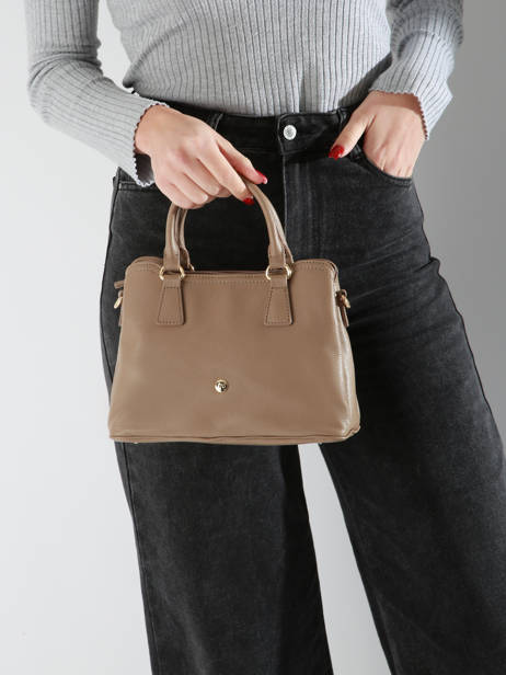 Sac Porté Main Luna Cuir Hexagona Marron luna 6820082 vue secondaire 1