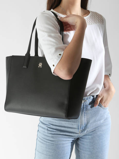 Sac Porté épaule Th Soft Tommy hilfiger Noir th soft AW16905 vue secondaire 1