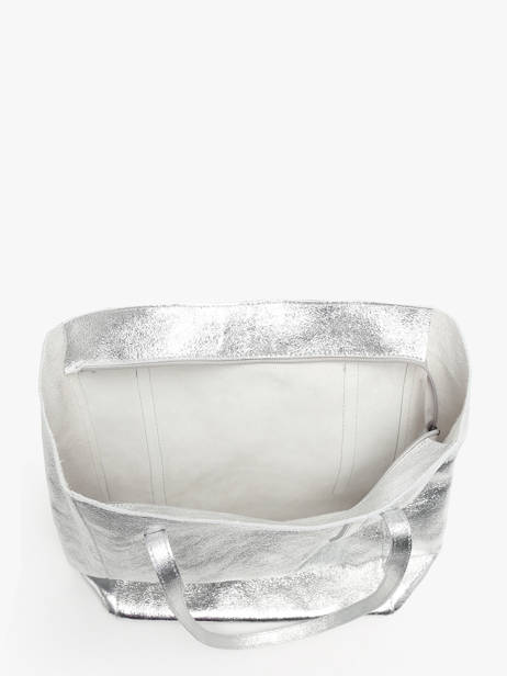 Sac PortÃ© Ã©paule A4 Nine Cuir Milano Argent nine NI24111 vue secondaire 3
