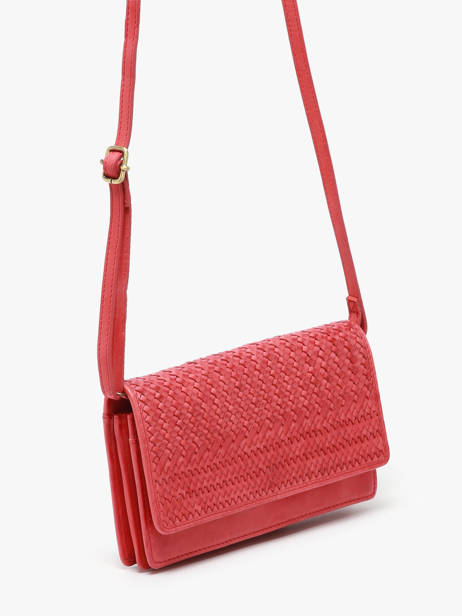 Sac BandouliÃ¨re Heritage Cuir Biba Rouge heritage ROU1L vue secondaire 2