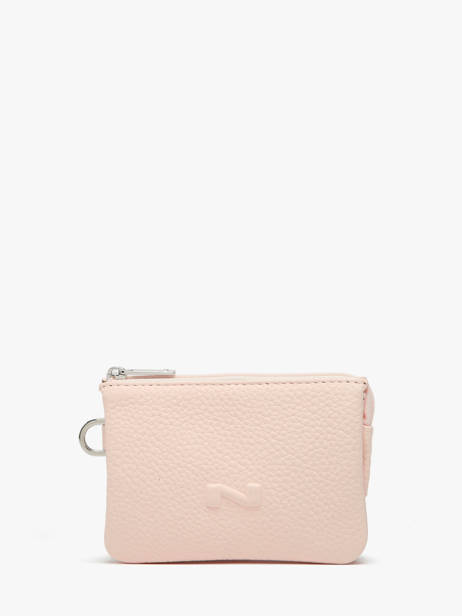 Porte-monnaie 2 Compartiments Cuir Nathan baume Rose original n 302N