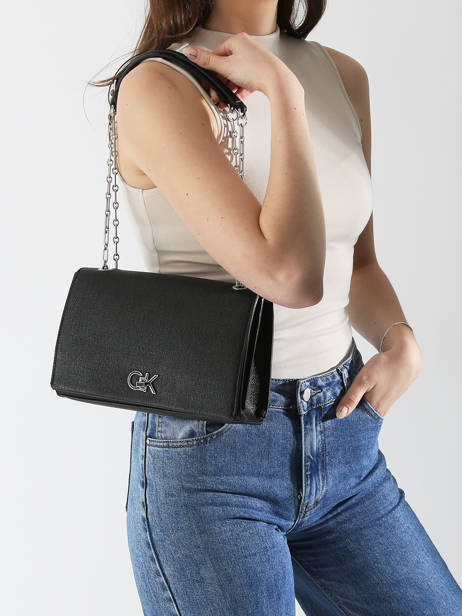 Sac BandouliÃ¨re Ck Chain Calvin klein jeans Noir ck chain K613177 vue secondaire 1