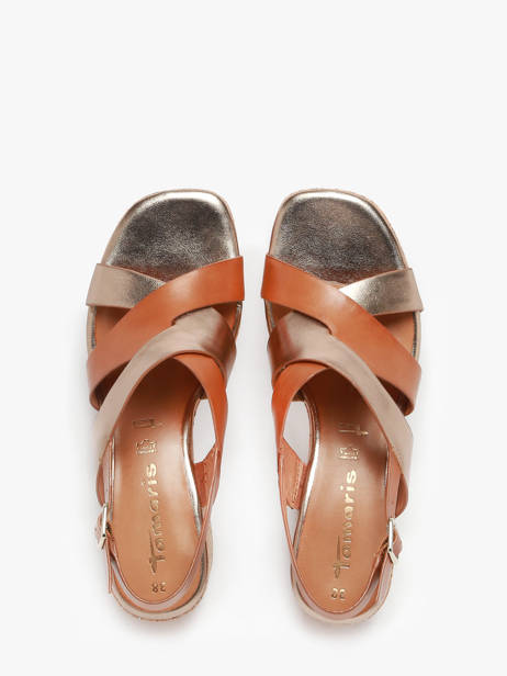 Sandales Ã  Talon En Cuir Tamaris Marron women 44 vue secondaire 3