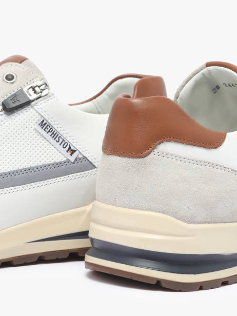 Sneakers Bradley En Cuir Mephisto Blanc men P5147074 vue secondaire 3