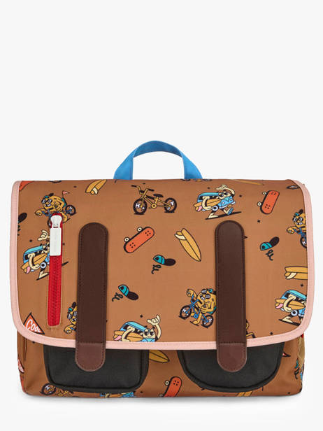 Cartable 1 Compartiment Hello hossy Marron cool kids 7