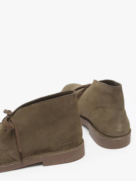 Bottines Desert En Cuir Clarks Vert men 26183838 vue secondaire 2