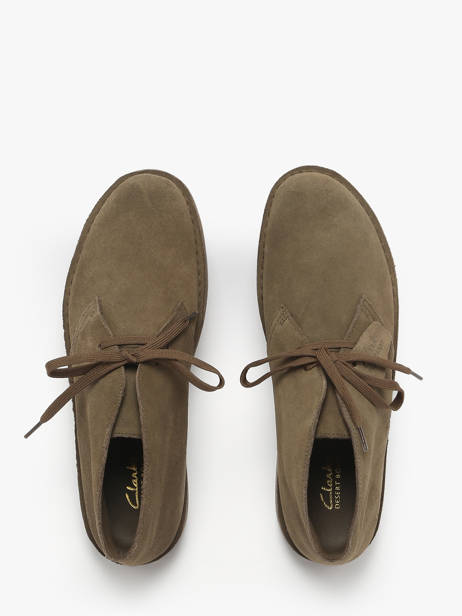 Bottines Desert En Cuir Clarks Vert men 26183838 vue secondaire 3