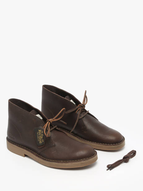 Bottines Desert En Cuir Clarks Marron men 26183363 vue secondaire 1