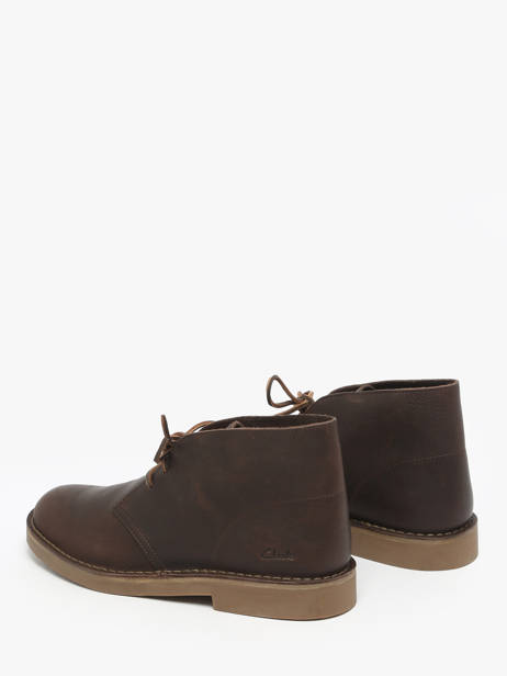 Bottines Desert En Cuir Clarks Marron men 26183363 vue secondaire 2