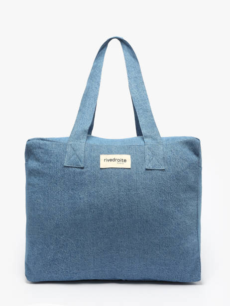 Le Sac Porté épaule A4 Célestins Coton Recyclé Rivedroite Bleu timeless CELESTIM