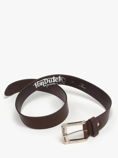 Ceinture Ajustable Von dutch Marron belt HUTCH vue secondaire 3