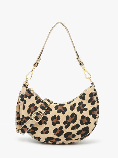Sac Porté épaule Velvet Leopardo Cuir Milano Beige velvet leopardo VL25064
