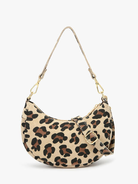 Sac Porté épaule Velvet Leopardo Cuir Milano Beige velvet leopardo VL25064 vue secondaire 3