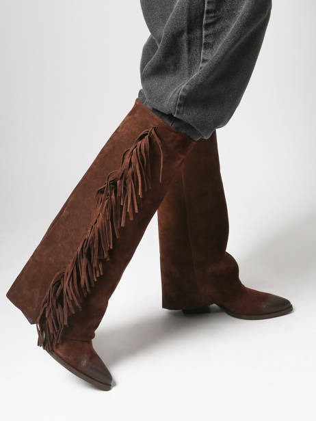 Bottes à Talon En Cuir The icona Marron women TX565 vue secondaire 1