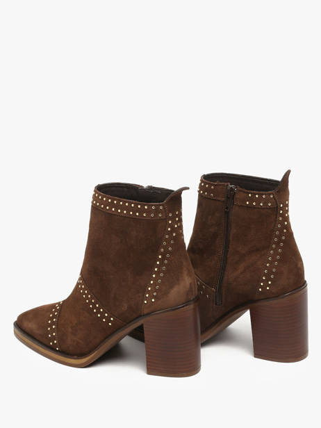 Bottines à Talon En Cuir Alpe Marron women 54491133 vue secondaire 2