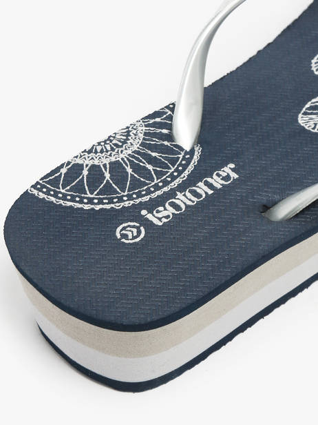 Nu-pieds à Talon Isotoner Bleu women 94163 vue secondaire 2