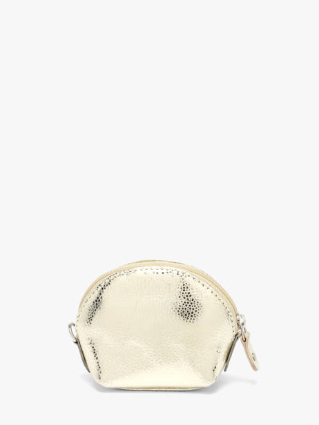 Porte-monnaie Caviar Cuir Crinkles Or caviar 14026 vue secondaire 2