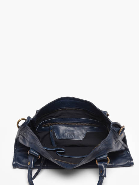 Sac Porté Main Cow Cuir Basilic pepper Bleu cow BCOW22 vue secondaire 3